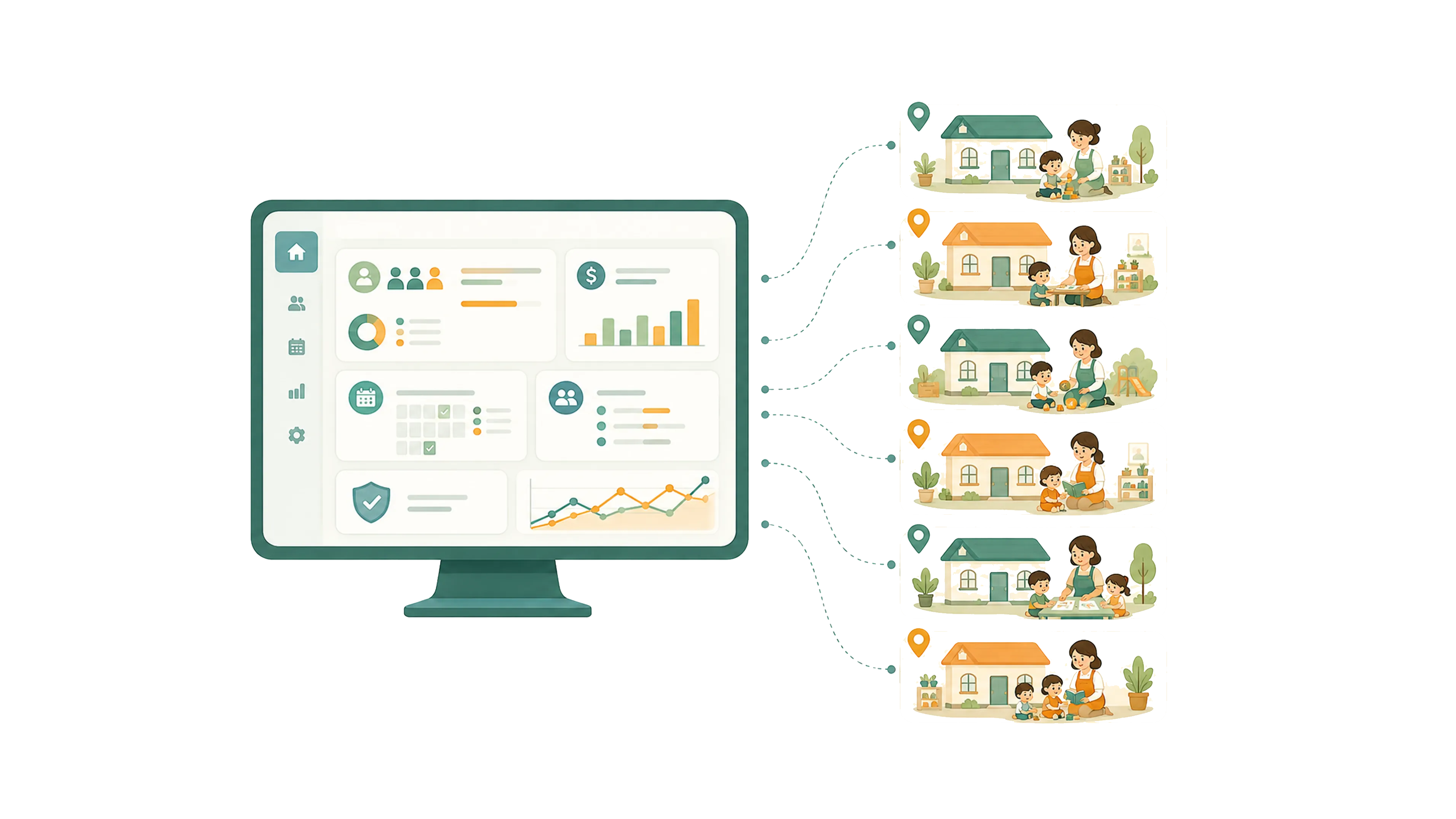 Real-time childcare center performance tracking and analytics